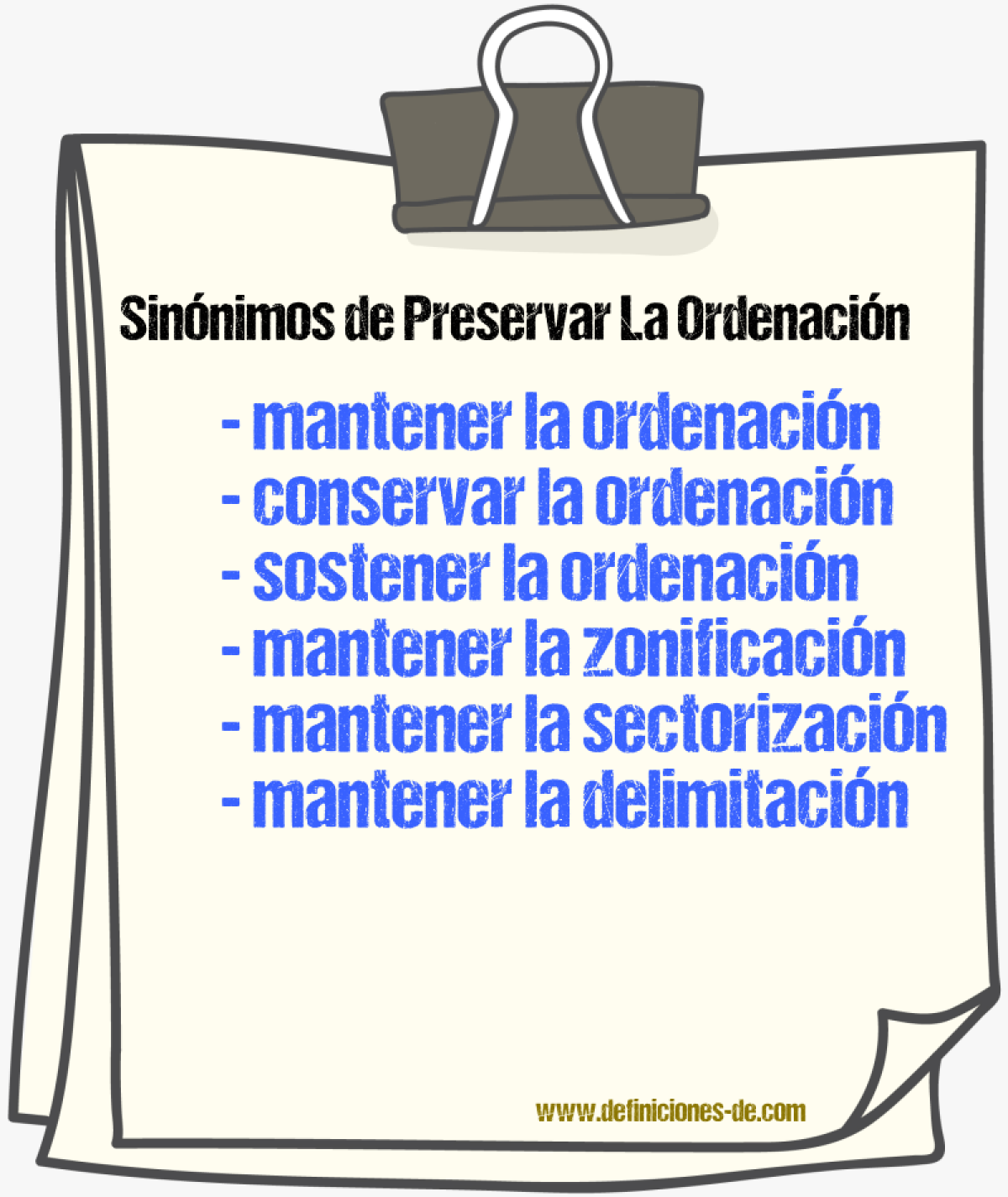 Sinónimos de preservar la ordenación
