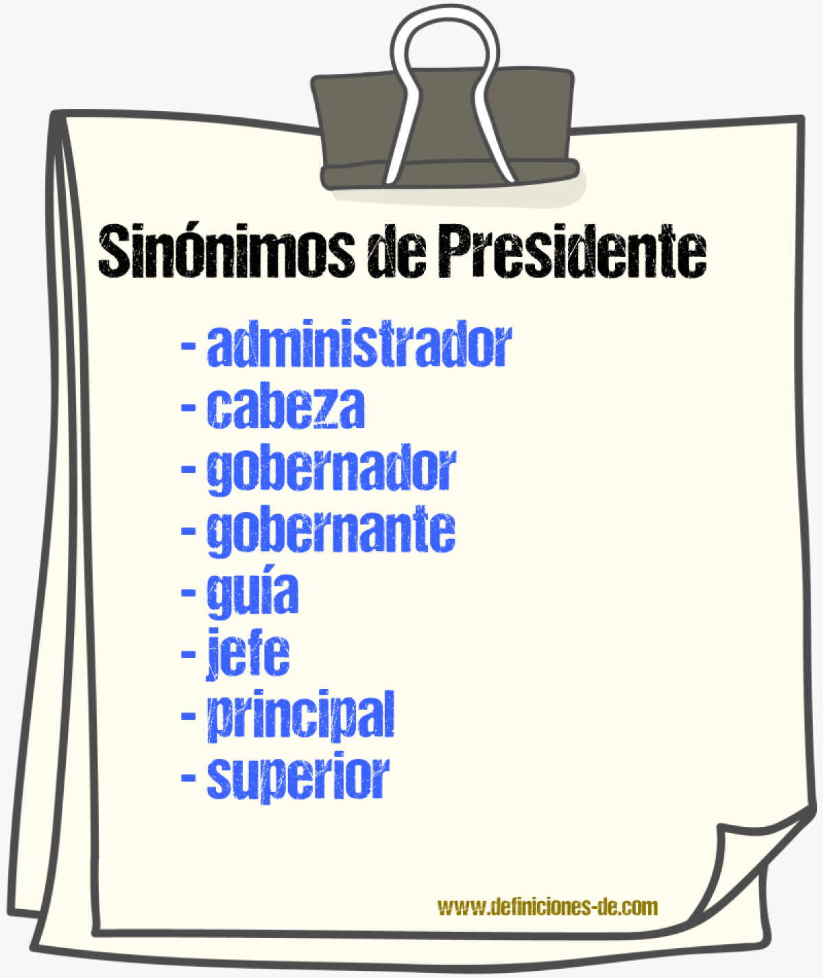 Sinnimos de presidente