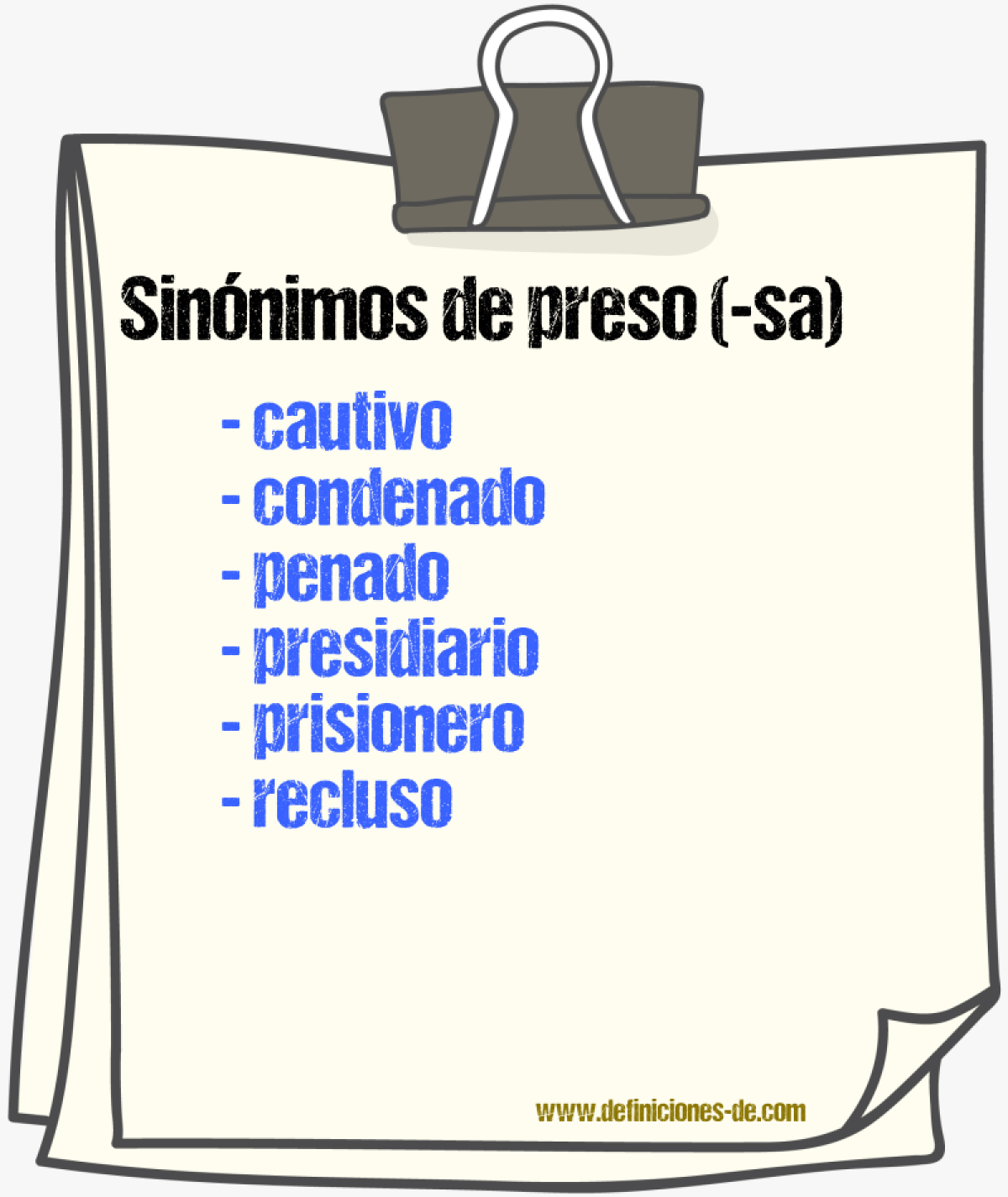 Sinnimos de preso