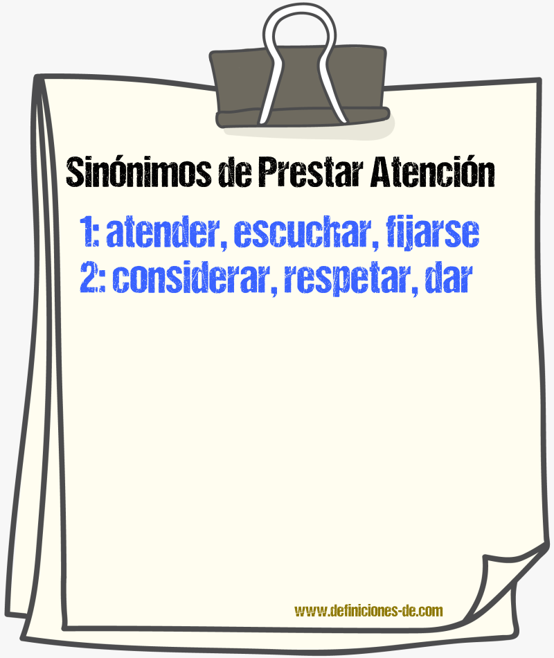 Sinónimos de prestar atención