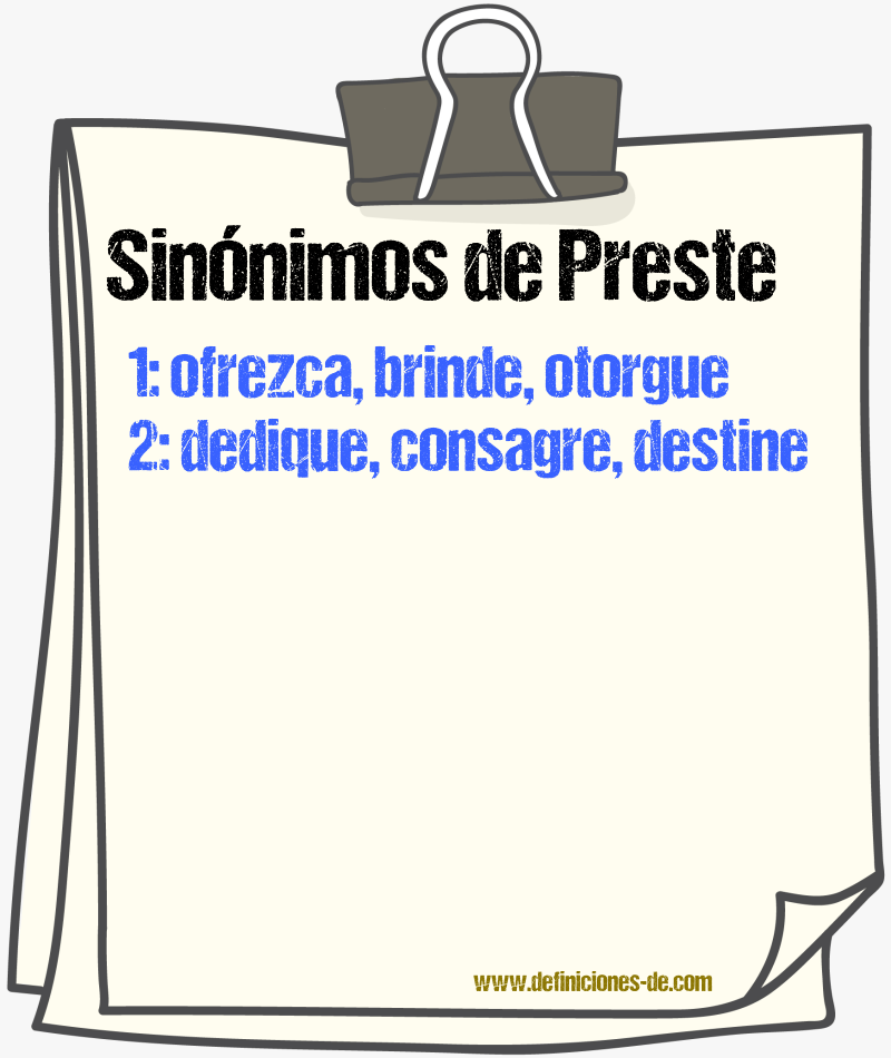 Sinónimos de preste