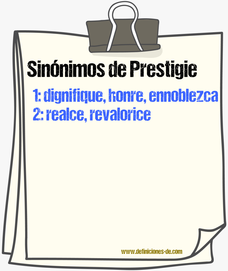 Sinónimos de prestigie