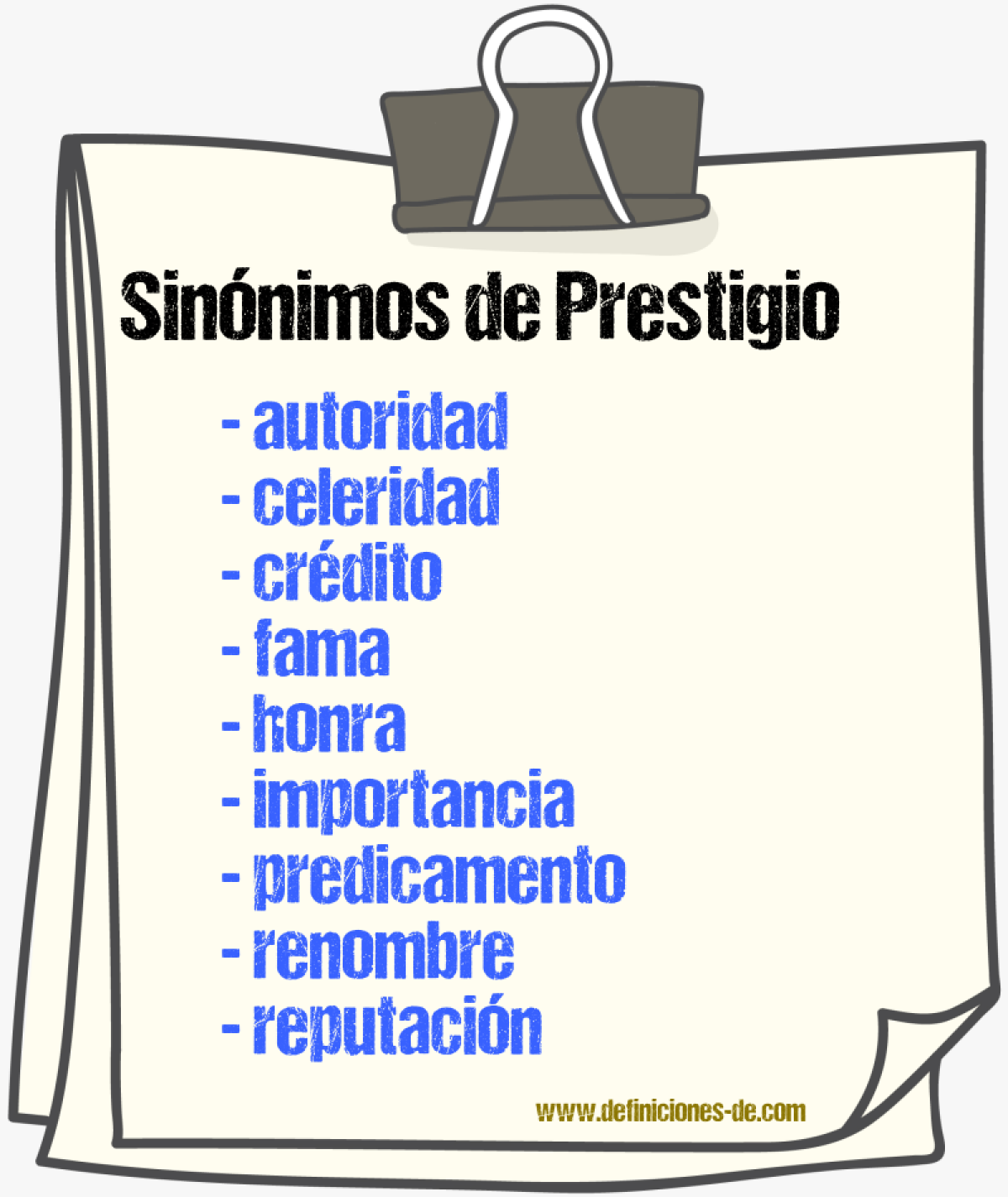 Sinnimos de prestigio