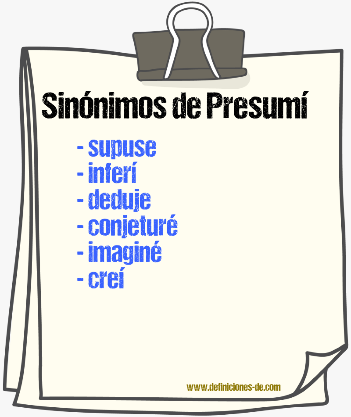 Sinónimos de presumí