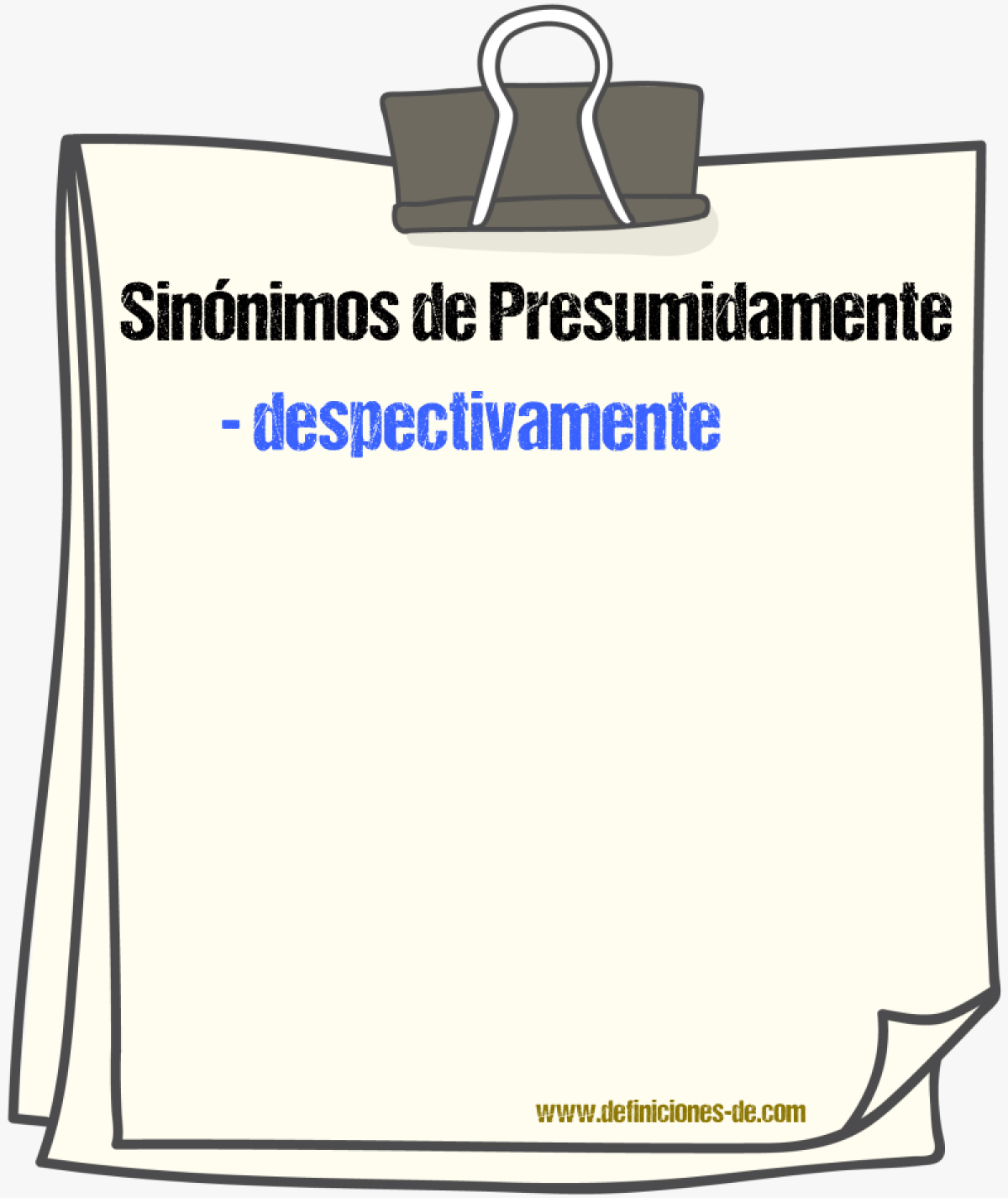 Sinnimos de presumidamente