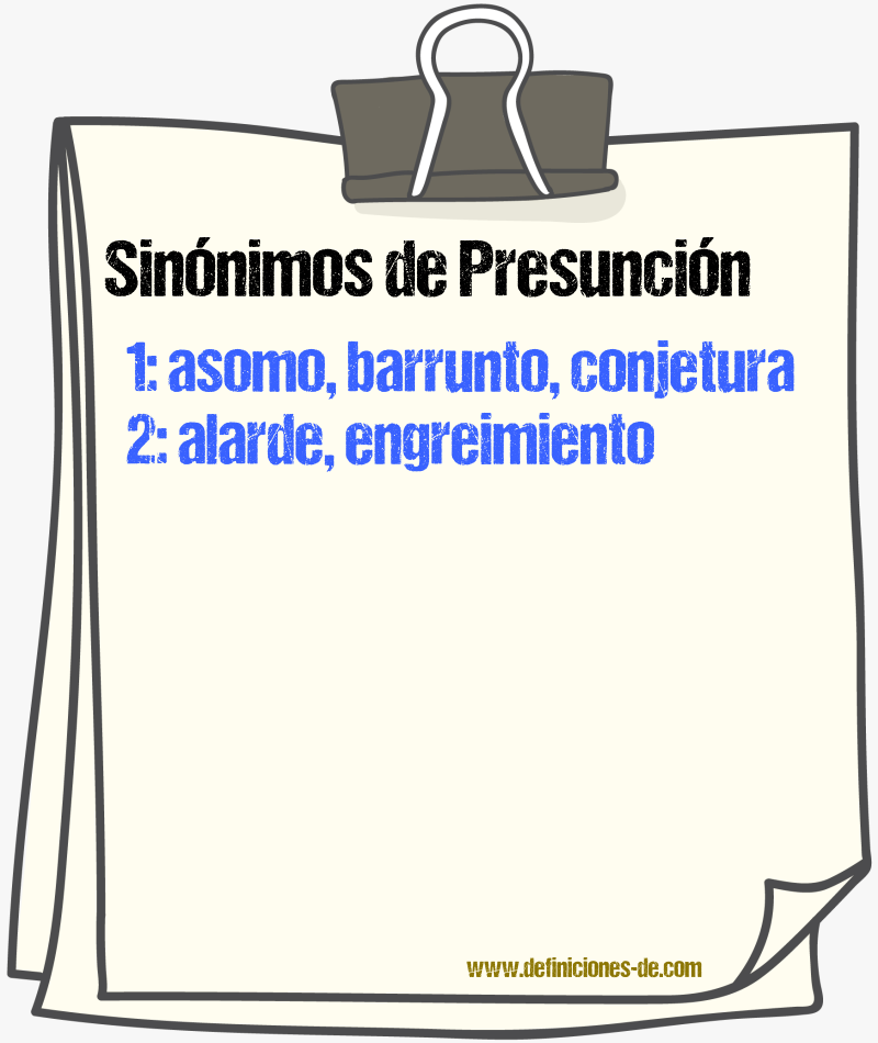 Sinnimos de presuncin