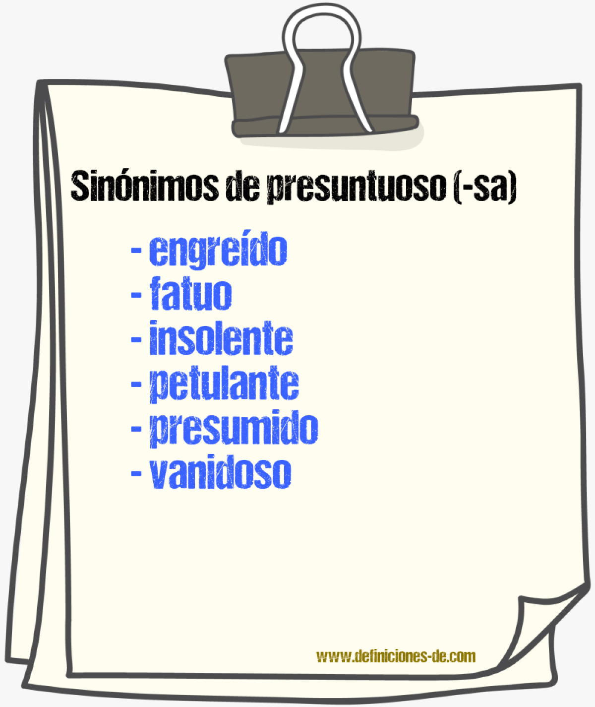 Sinnimos de presuntuoso