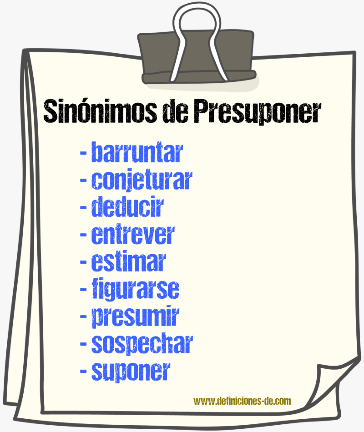 Sinnimos de presuponer