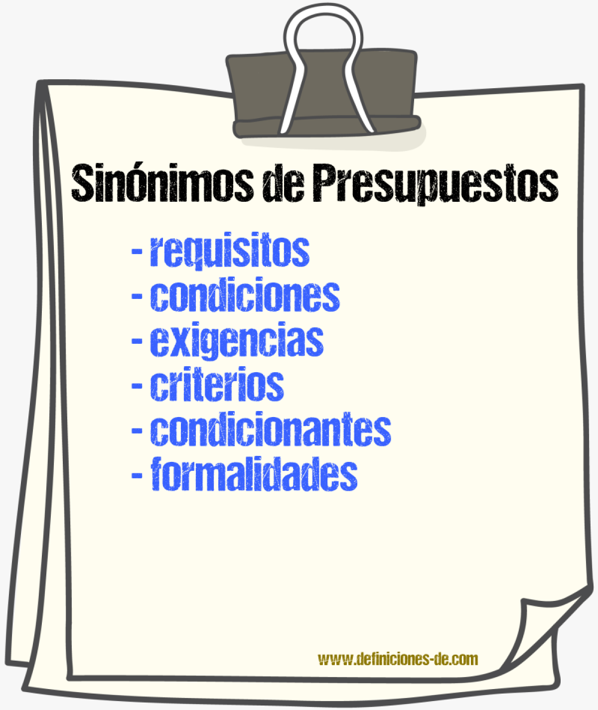 Sinónimos de presupuestos