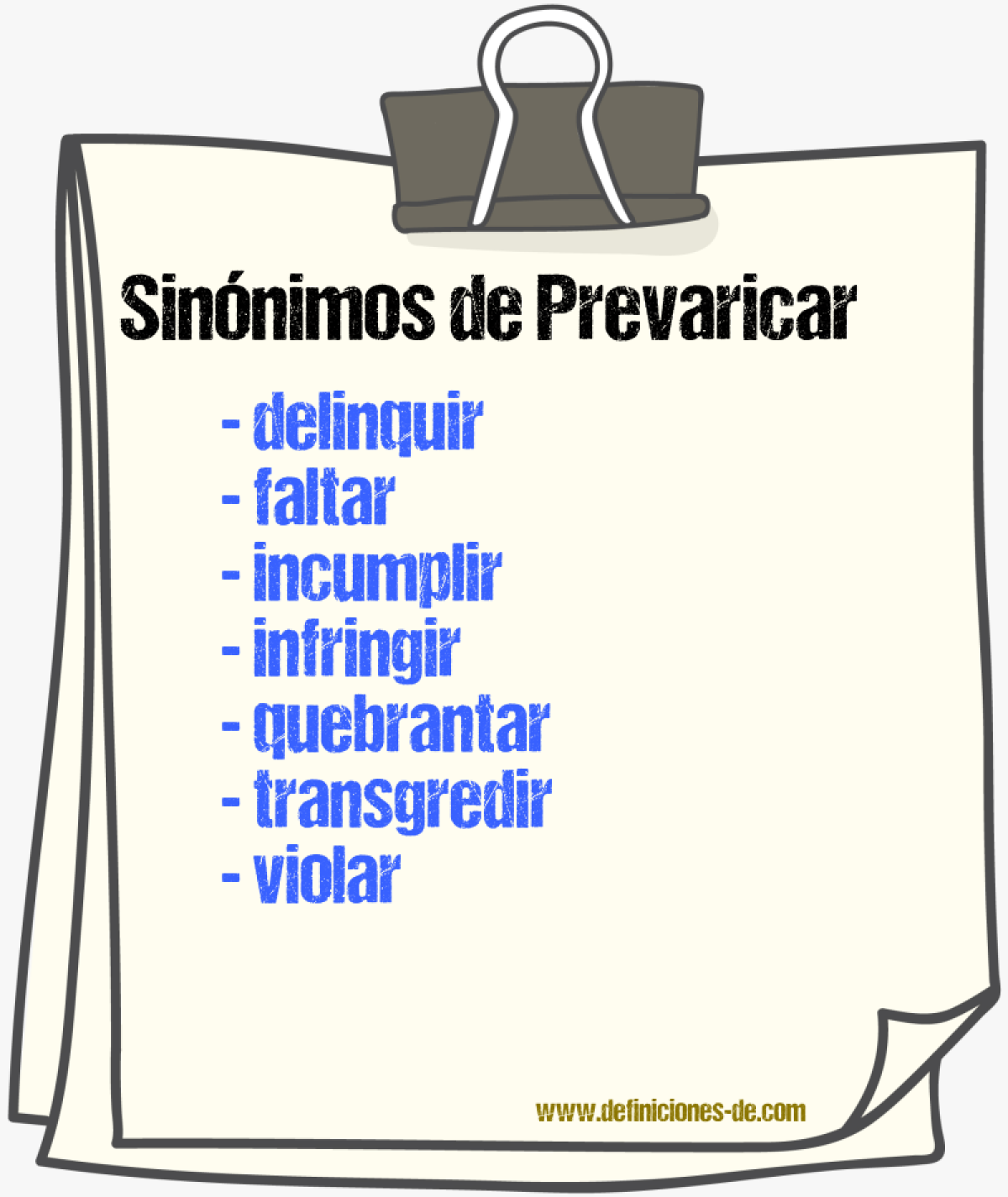 Sinnimos de prevaricar