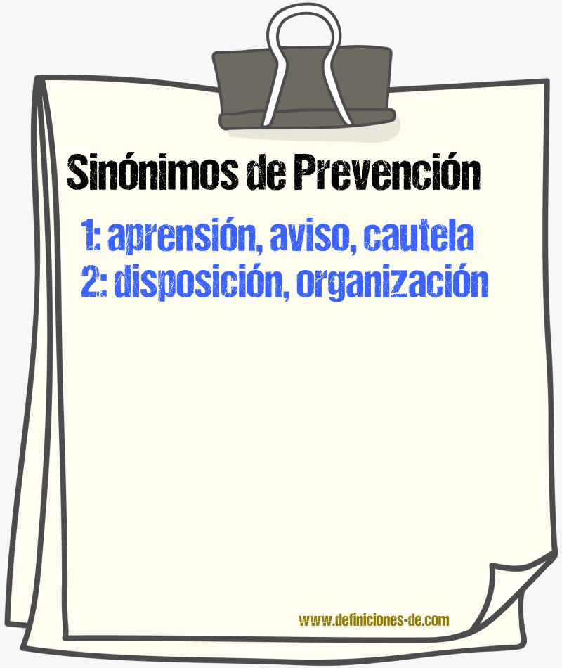 Sinnimos de prevencin