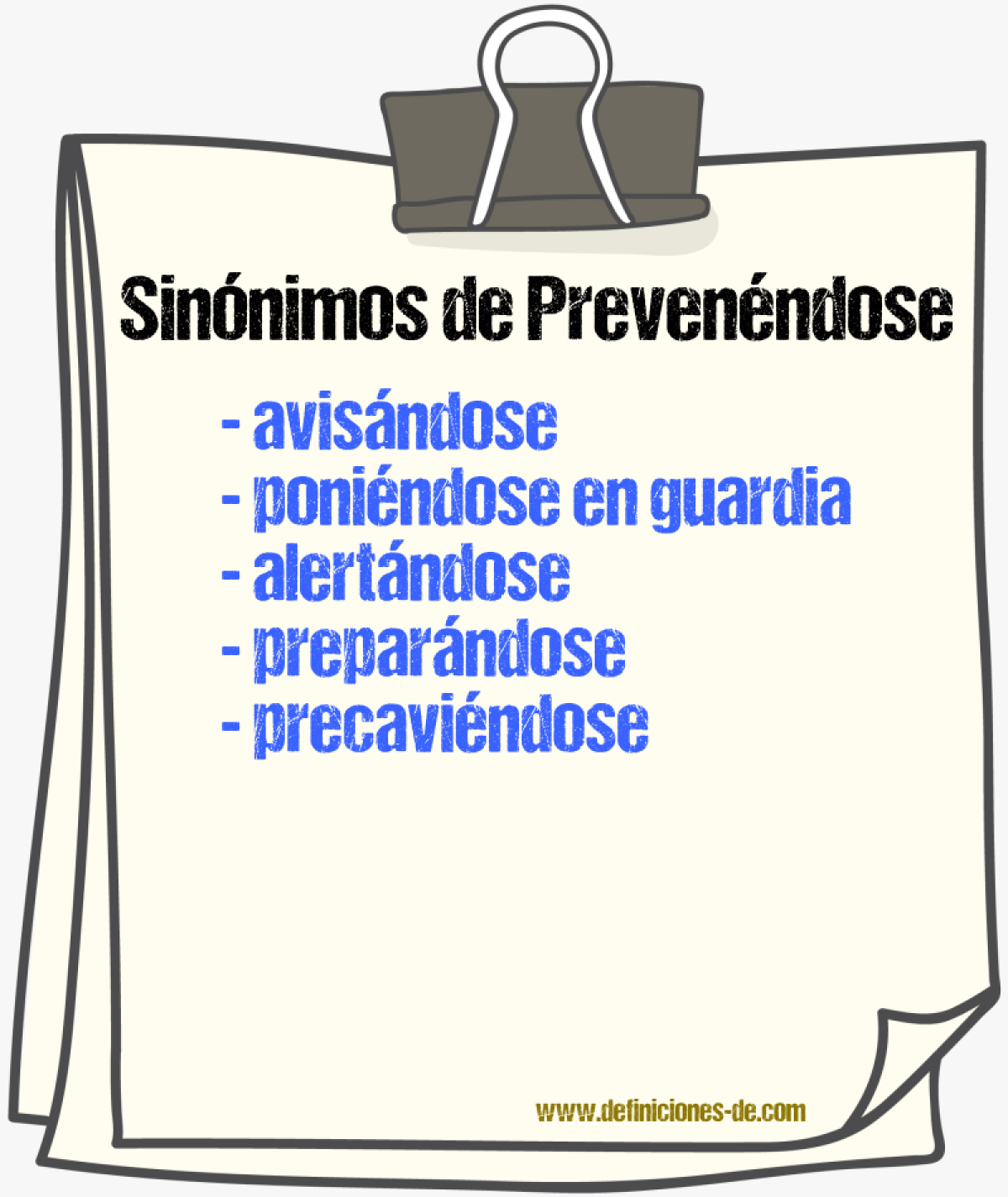 Sinónimos de prevenéndose