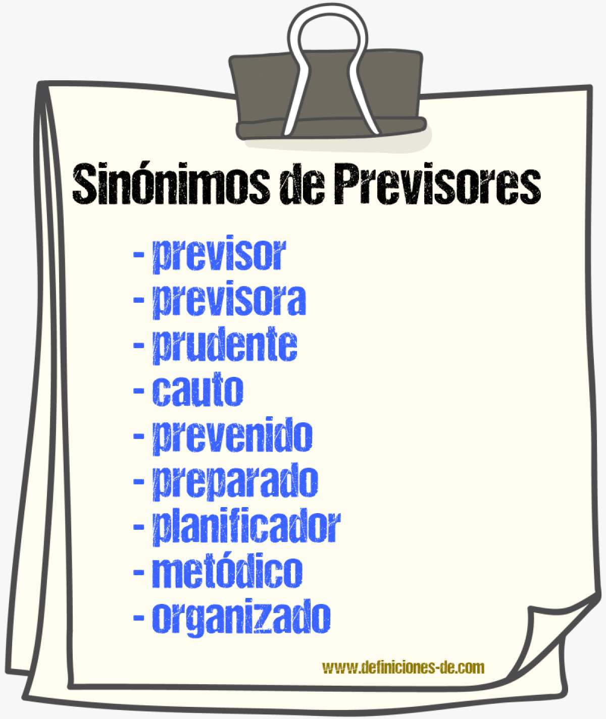 Sinónimos de previsores