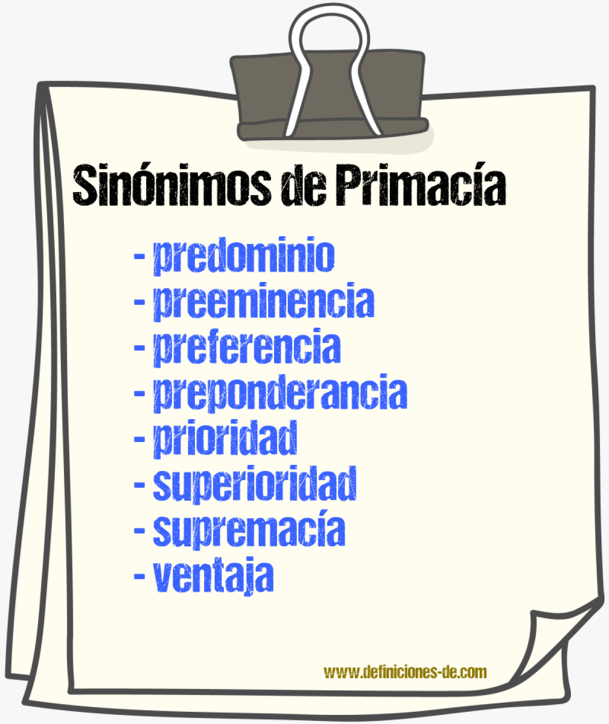 Sinnimos de primaca