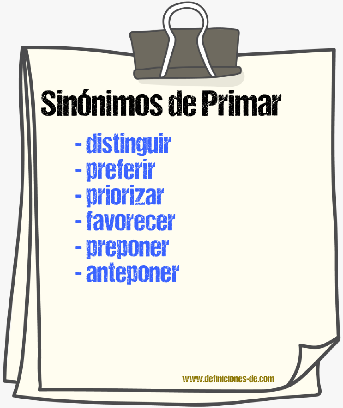 Sinnimos de primar