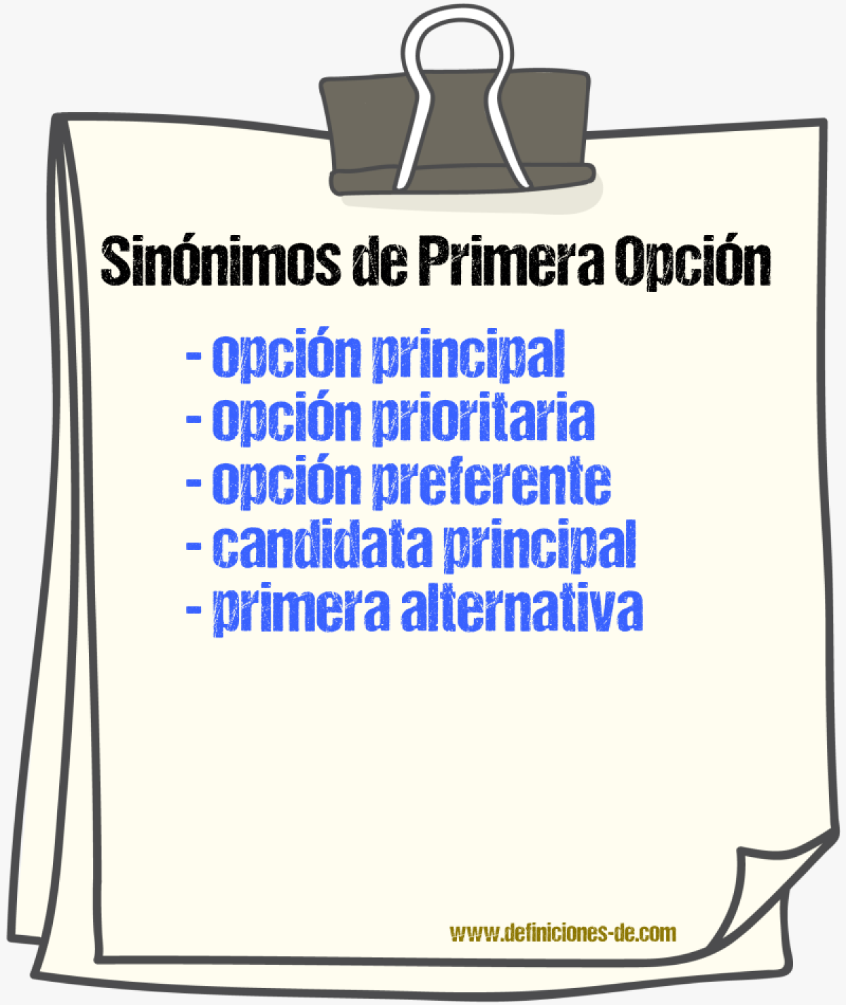 Sinónimos de primera opción