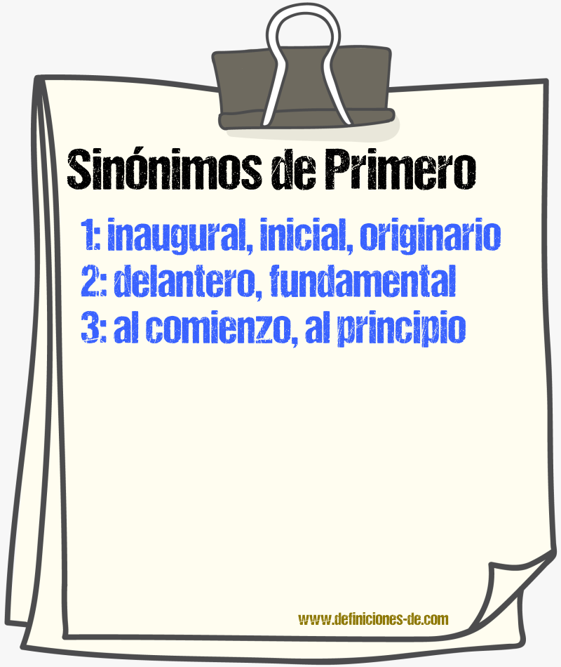 Sinnimos de primero