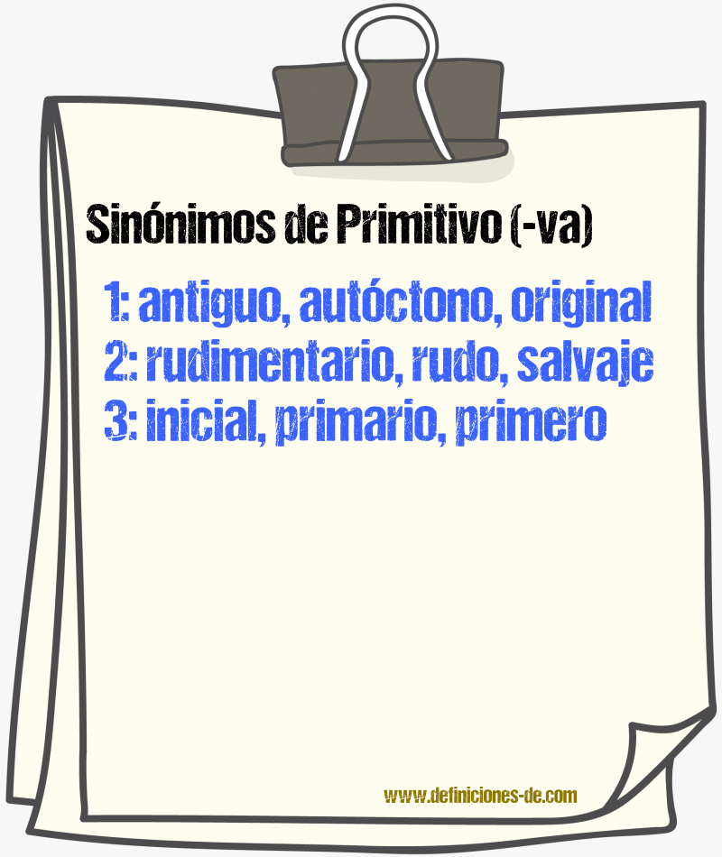 Sinnimos de primitivo