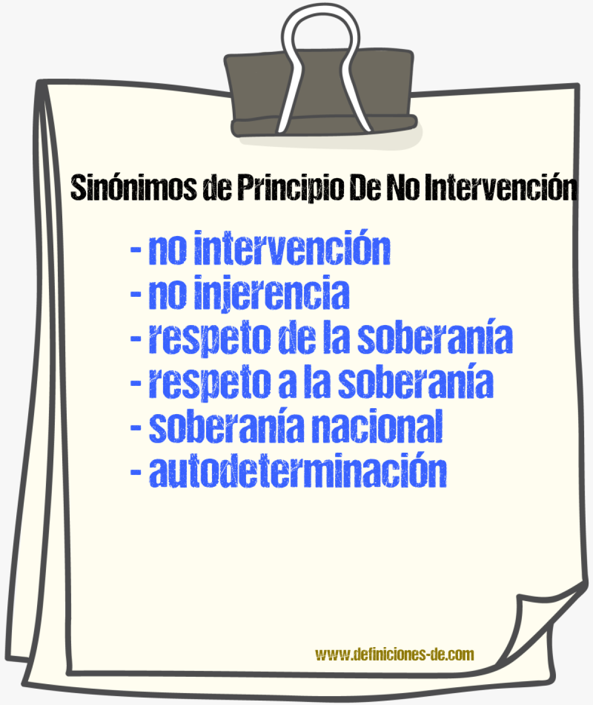 Sinónimos de principio de no intervención
