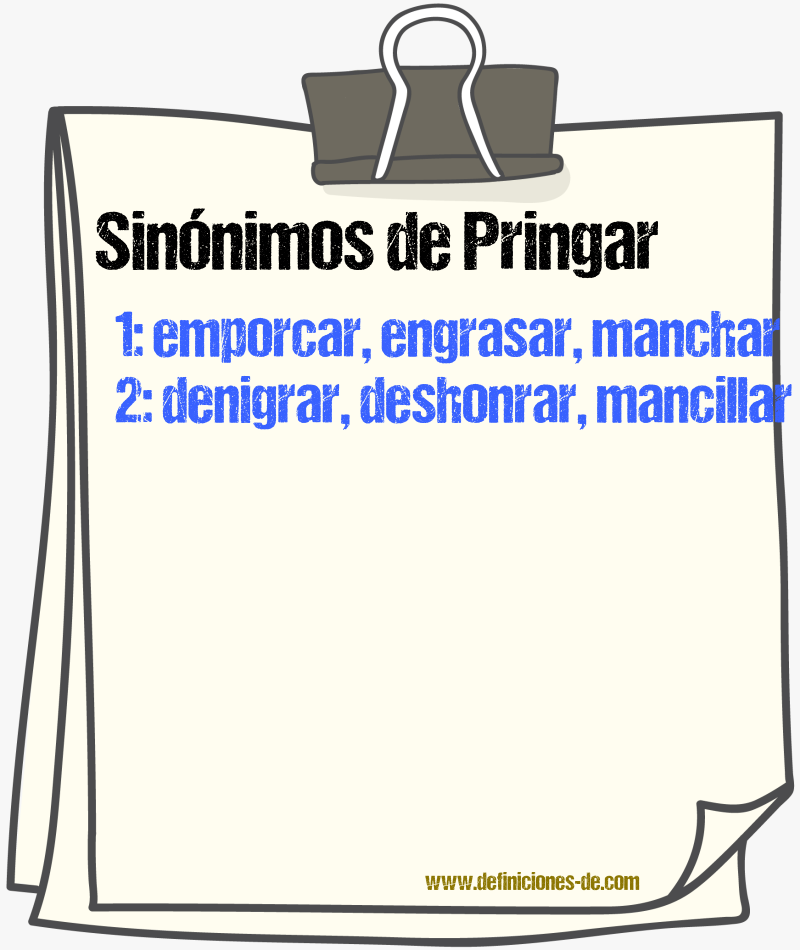 Sinnimos de pringar