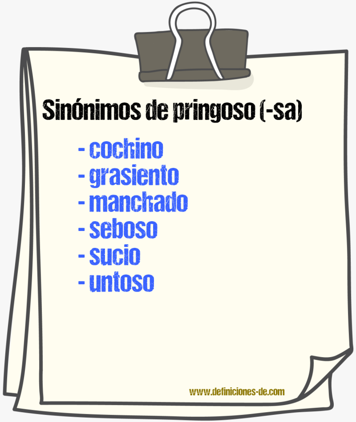 Sinnimos de pringoso