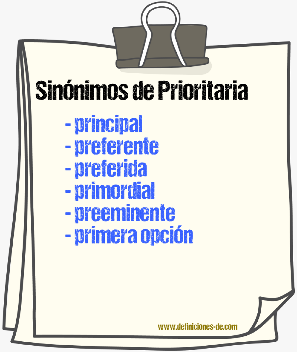 Sinónimos de prioritaria