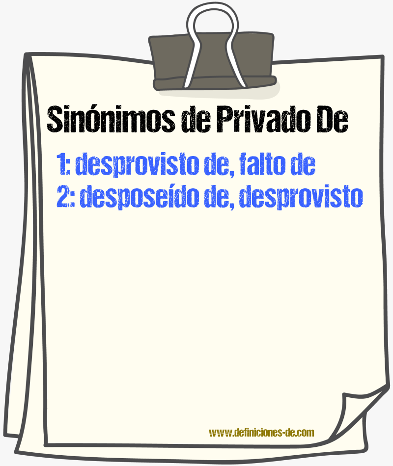 Sinónimos de privado de