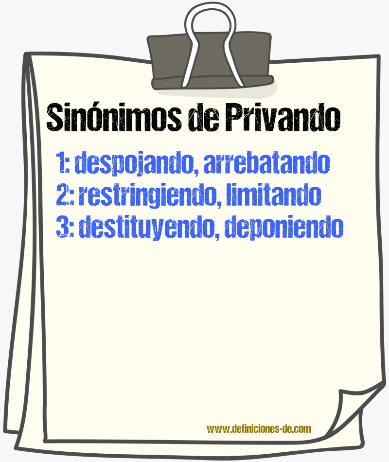 Sinónimos de privando