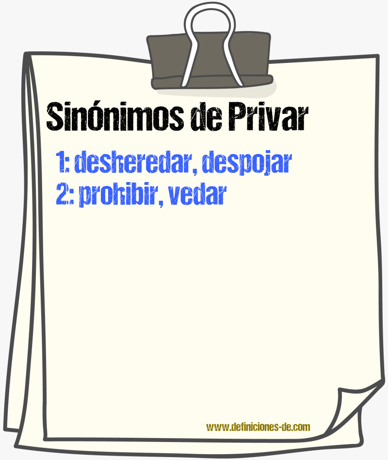 Sinnimos de privar