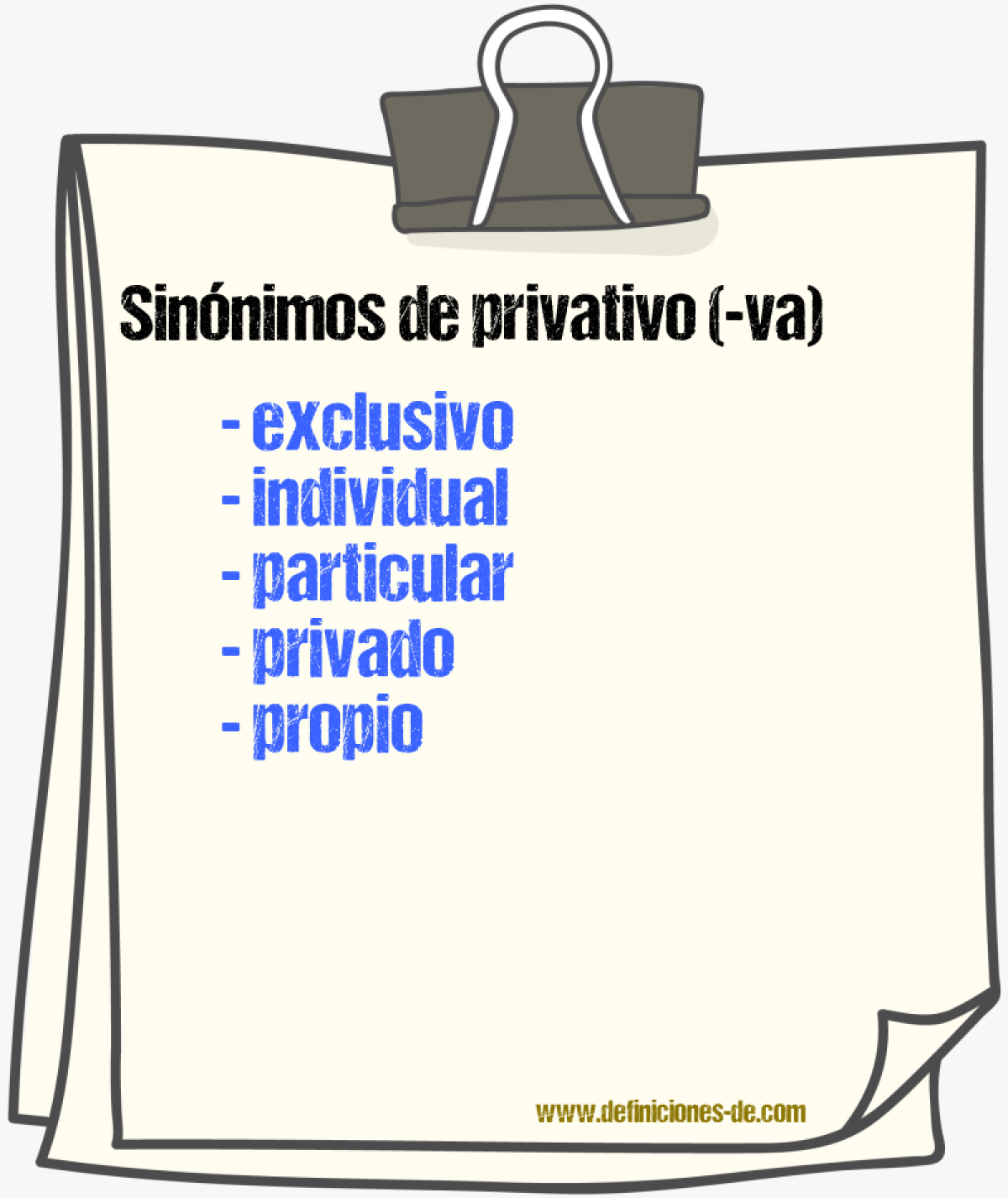 Sinónimos de privativo