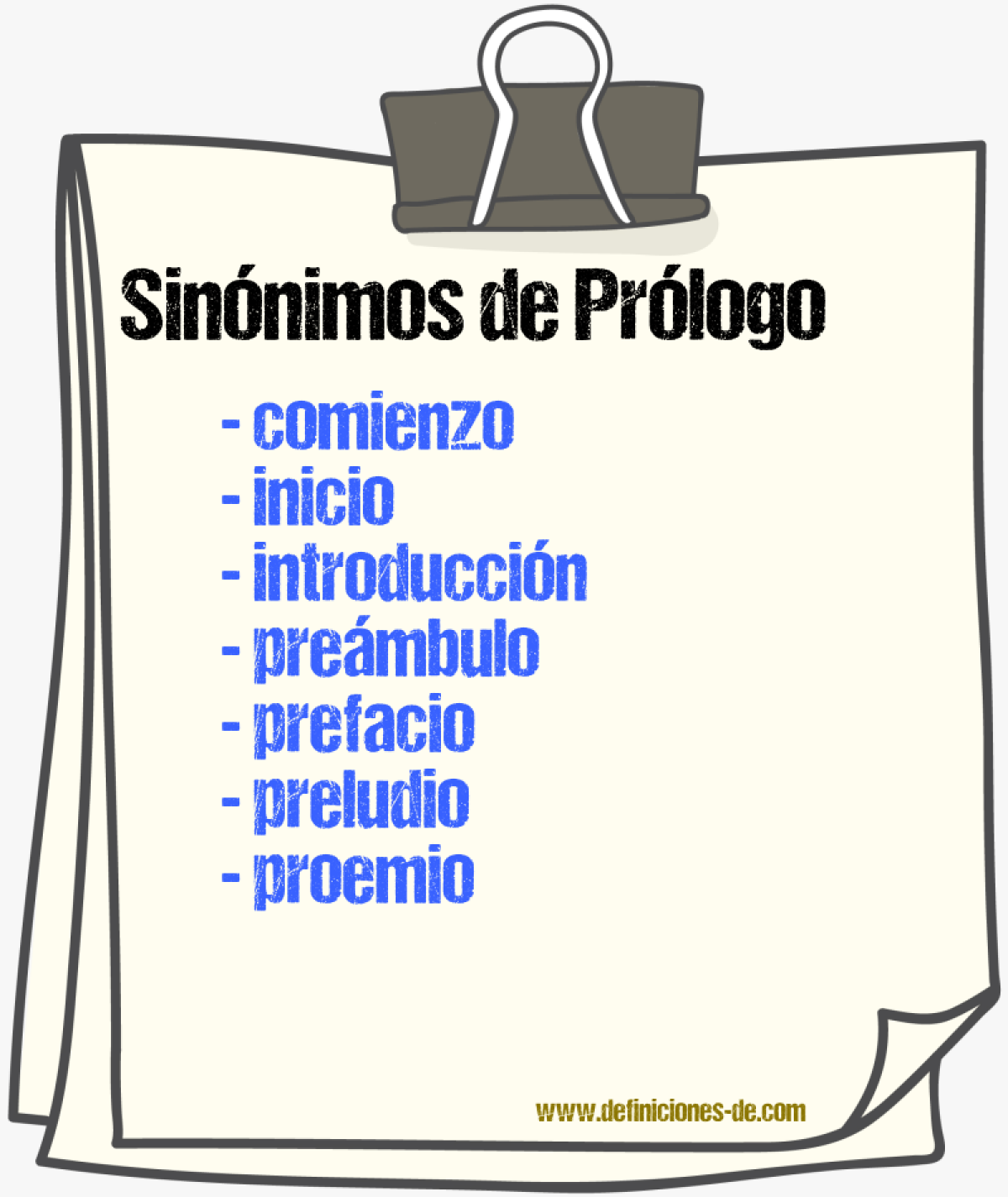 Sinnimos de prlogo