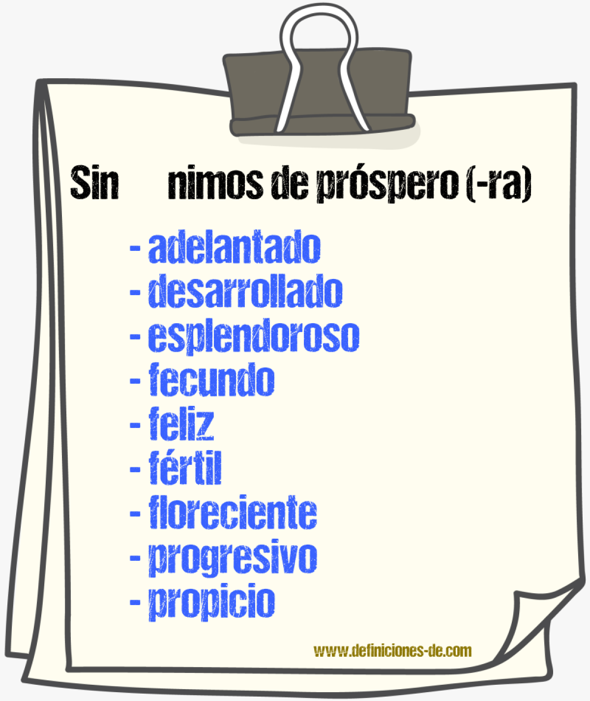 Sinnimos de prspero