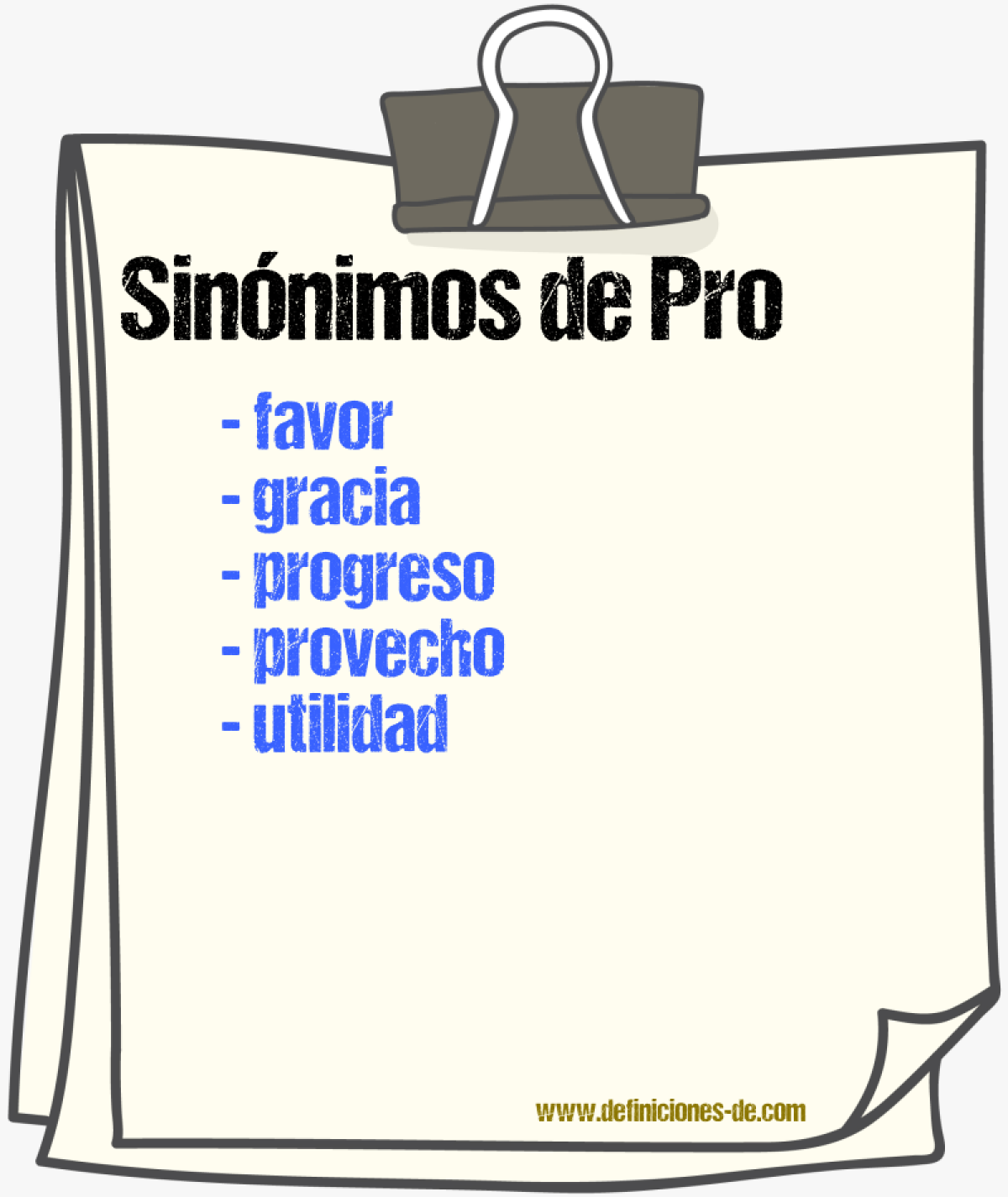 Sinnimos de pro