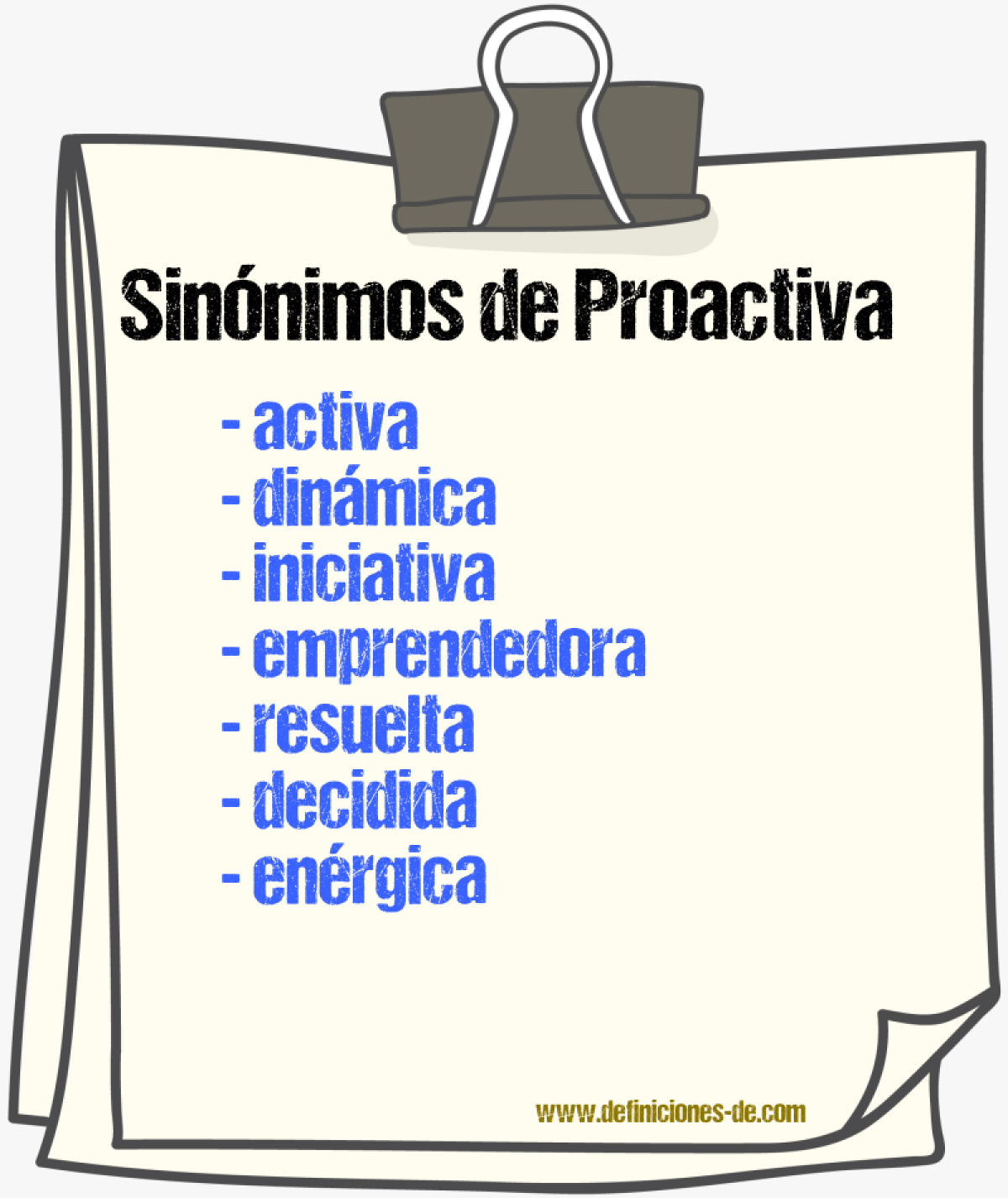 Sinónimos de proactiva