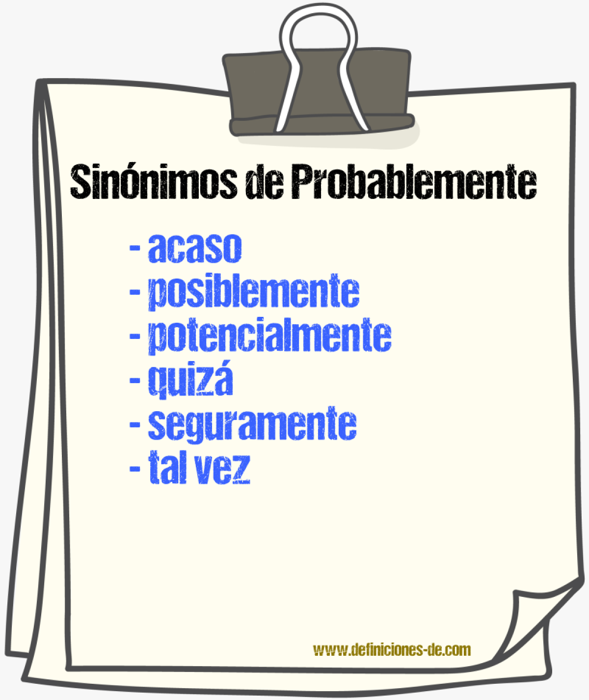 Sinnimos de probablemente