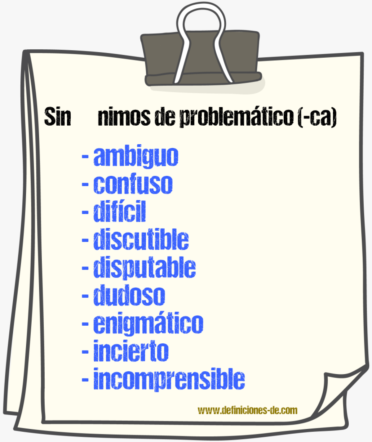 Sinnimos de problemtico