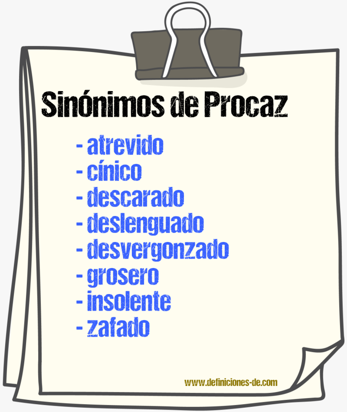 Sinnimos de procaz