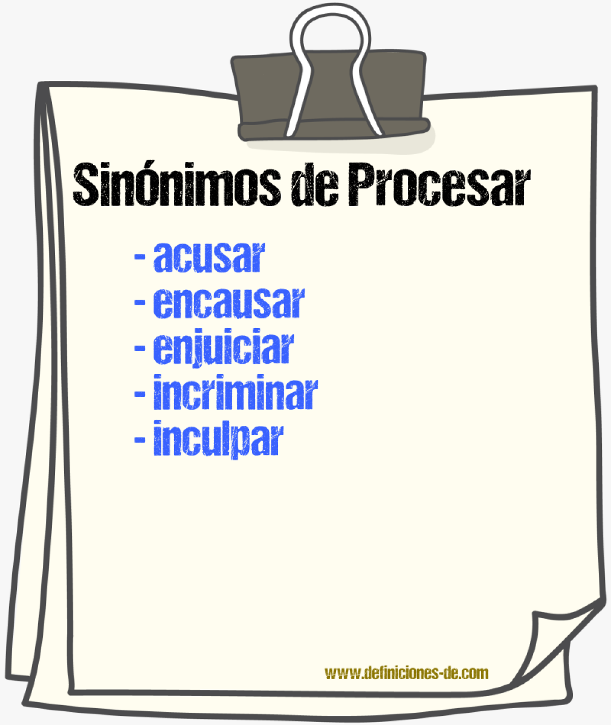 Sinnimos de procesar