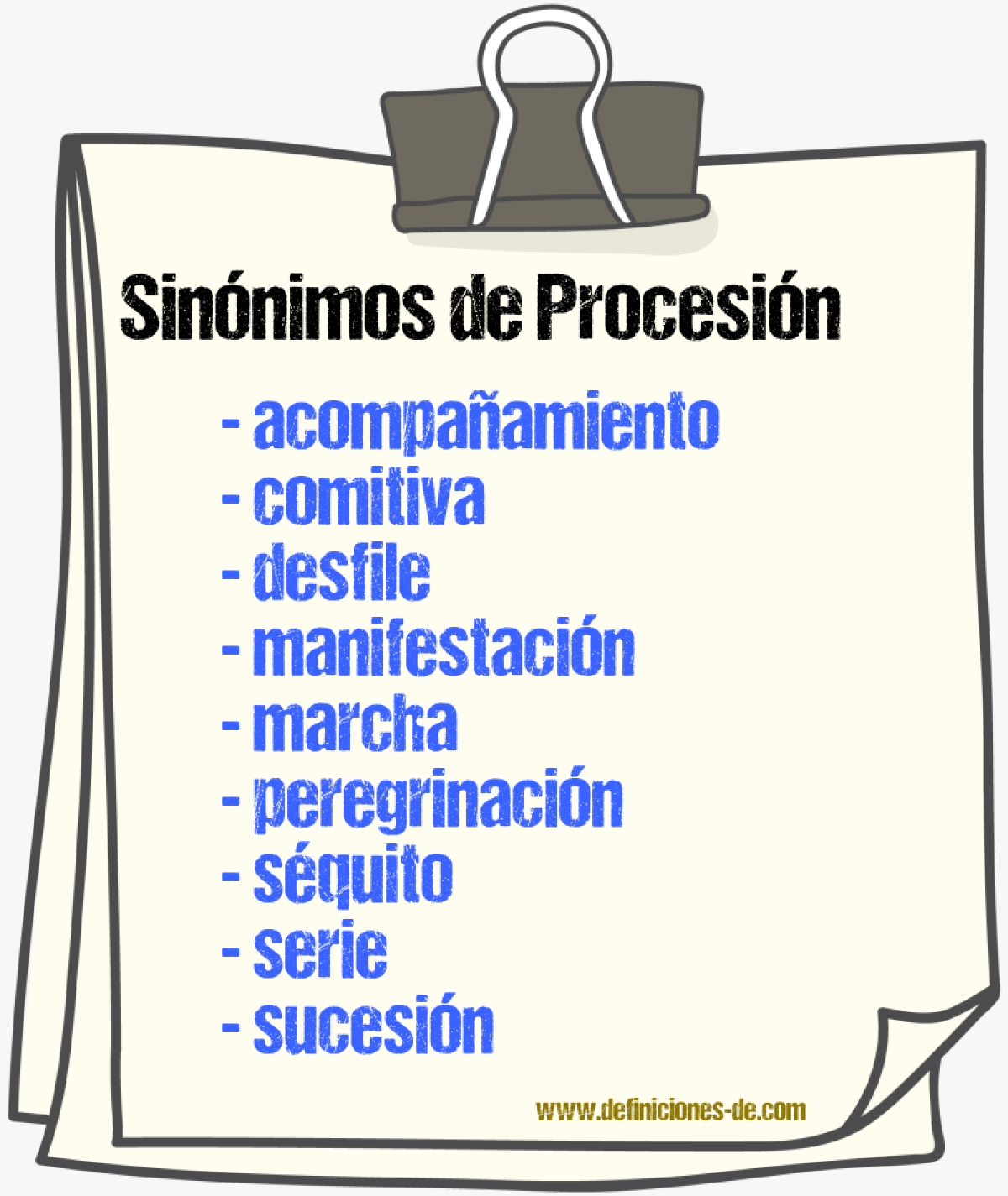 Sinnimos de procesin