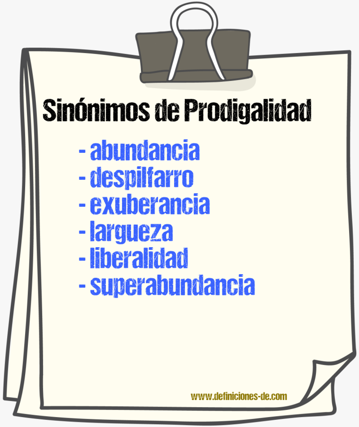 Sinnimos de prodigalidad