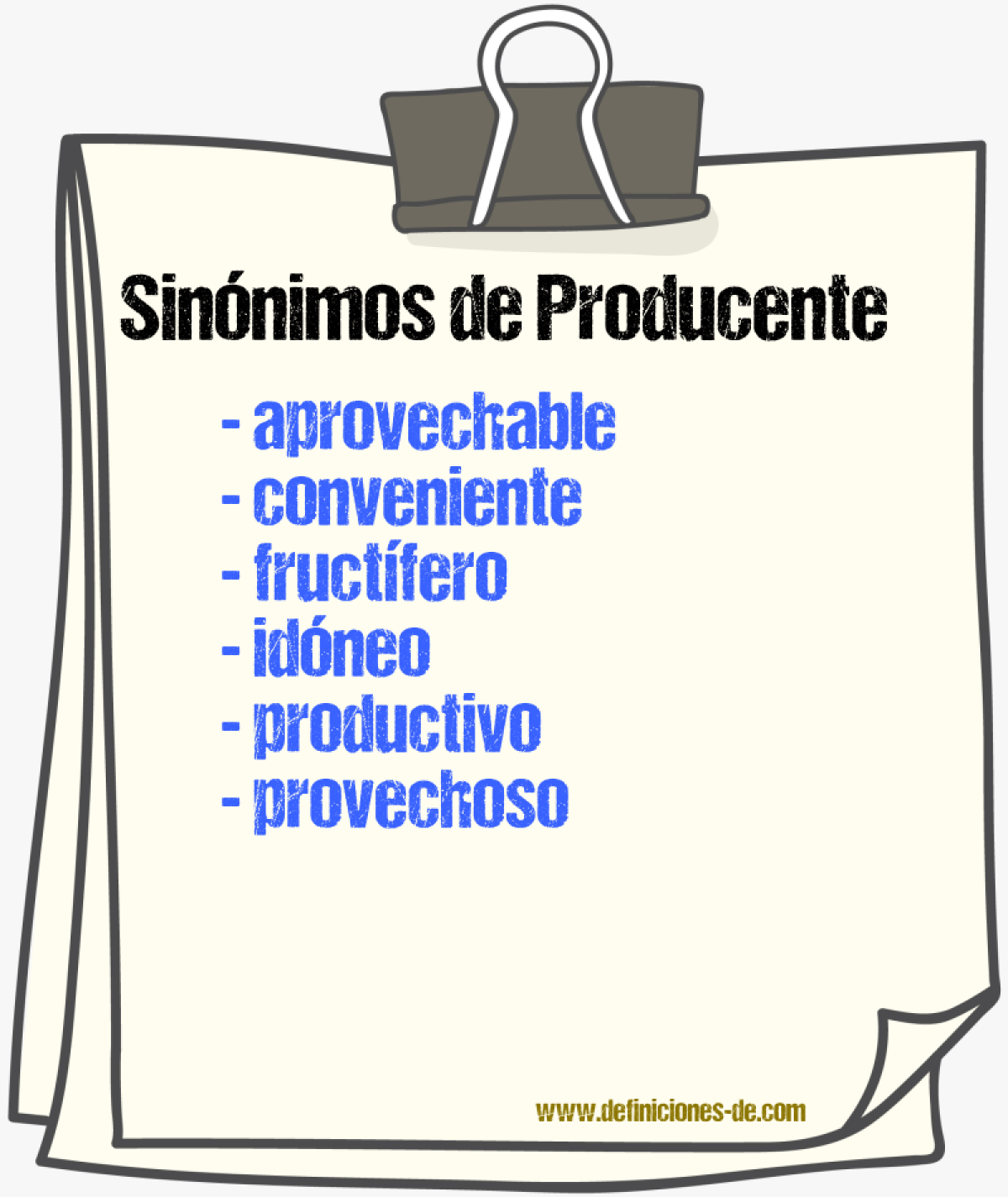 Sinnimos de producente