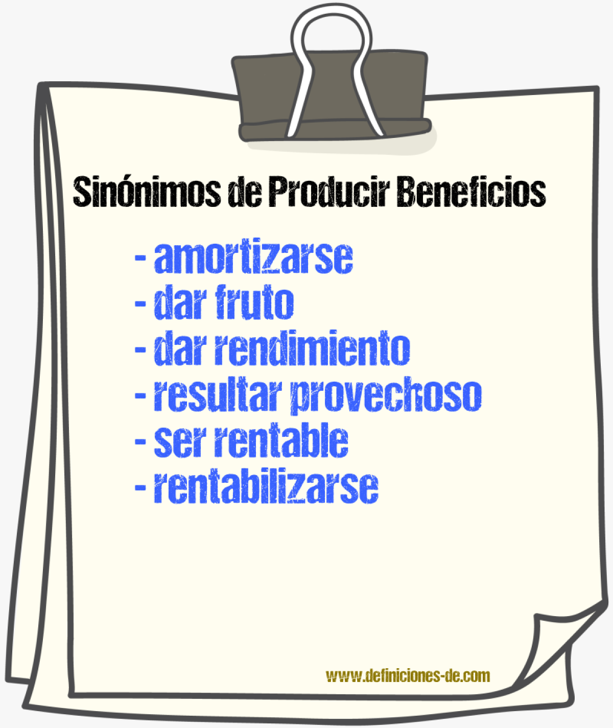 Sinónimos de producir beneficios