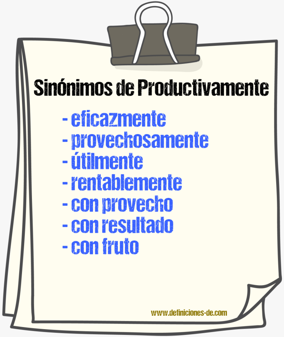 Sinónimos de productivamente