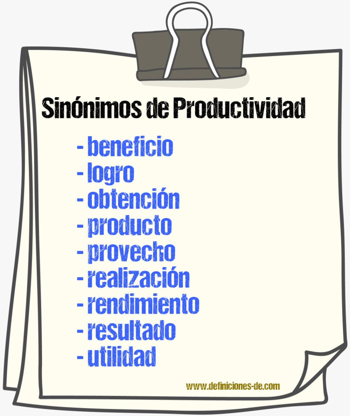 Sinónimos de productividad