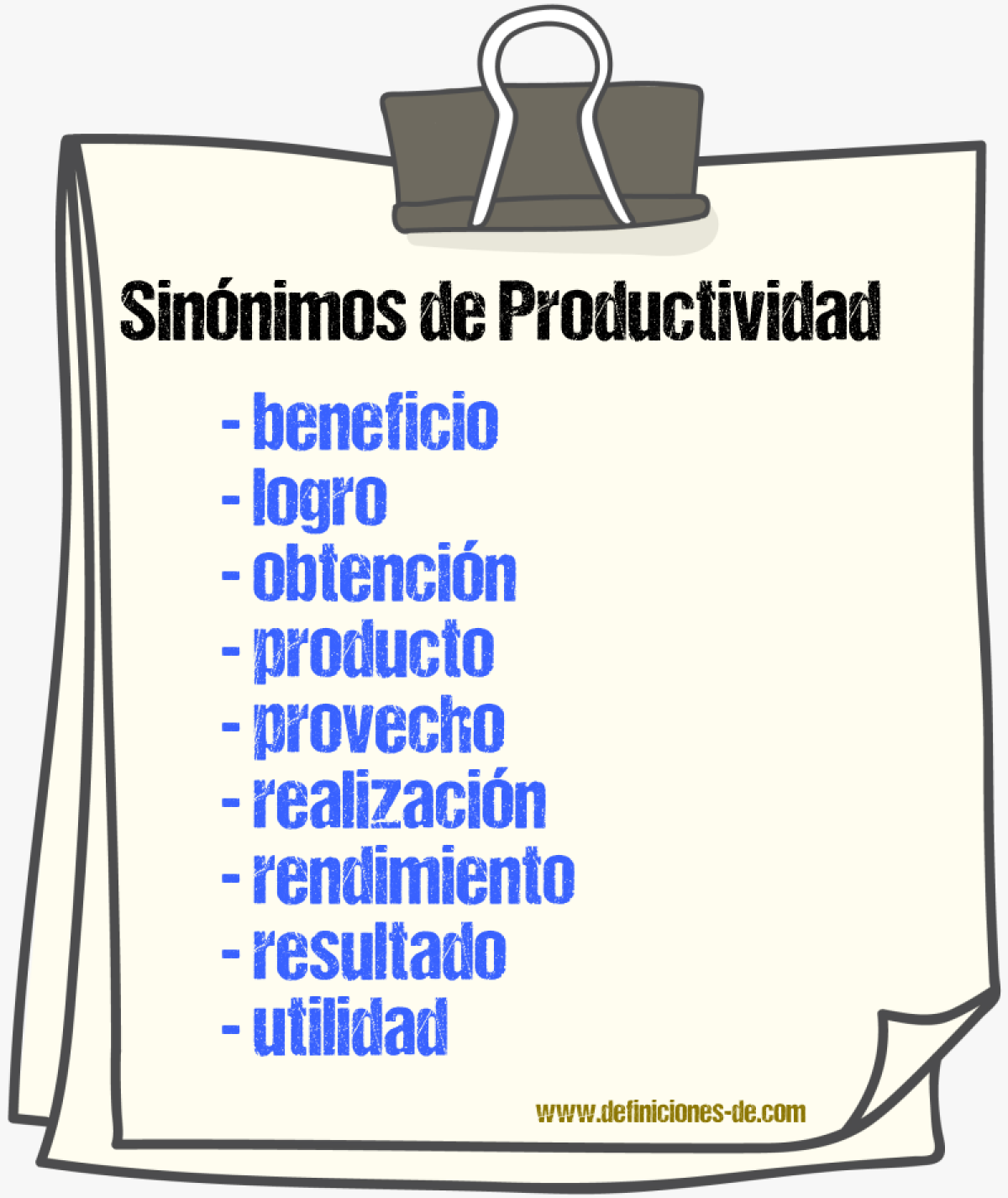 Sinnimos de productividad