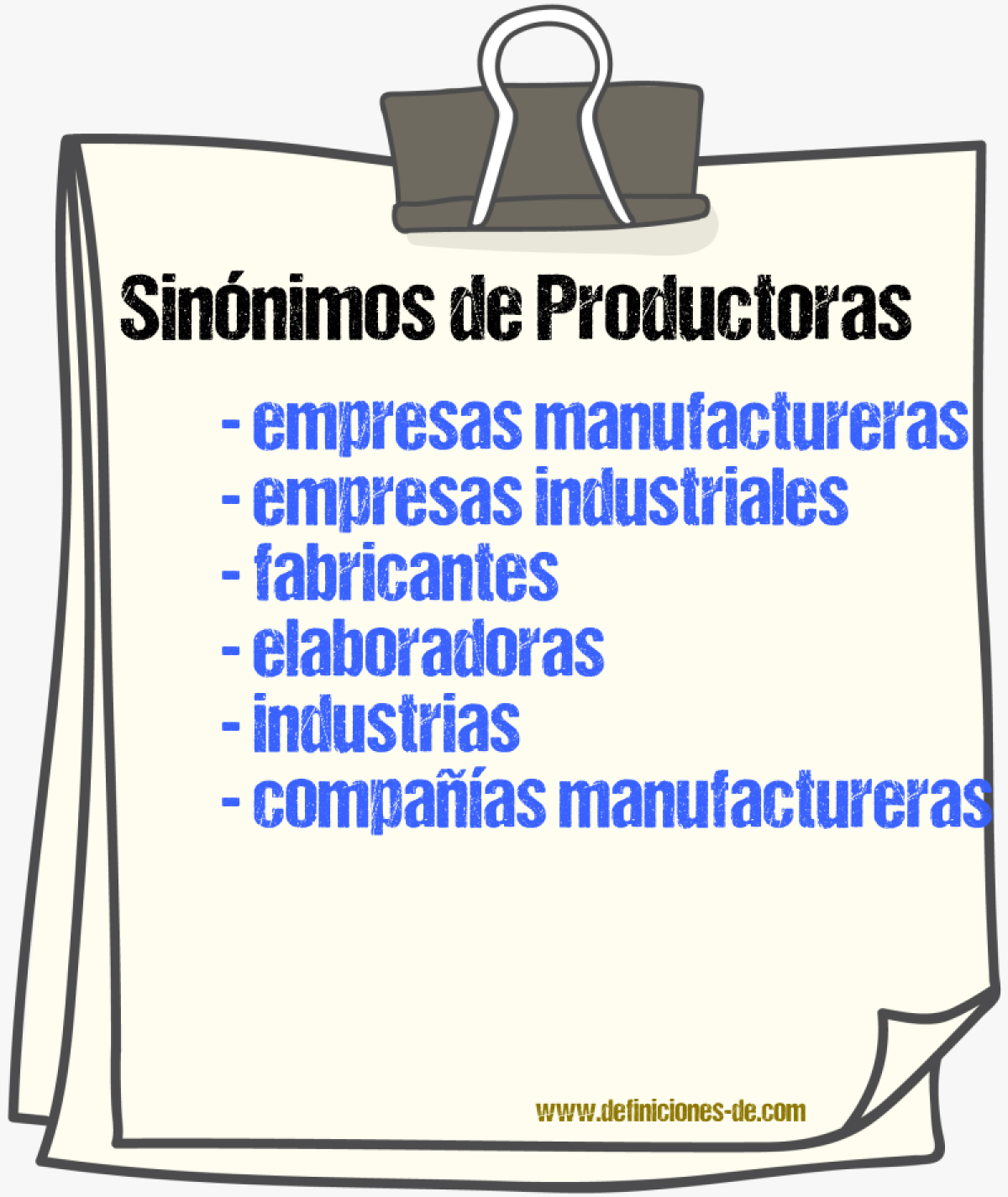Sinónimos de productoras