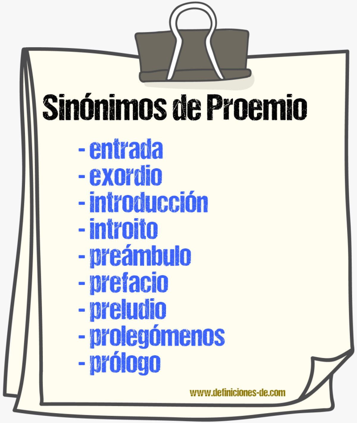 Sinnimos de proemio