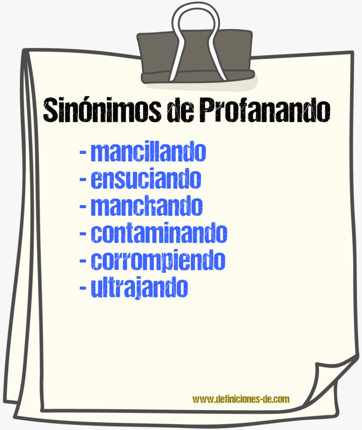 Sinónimos de profanando