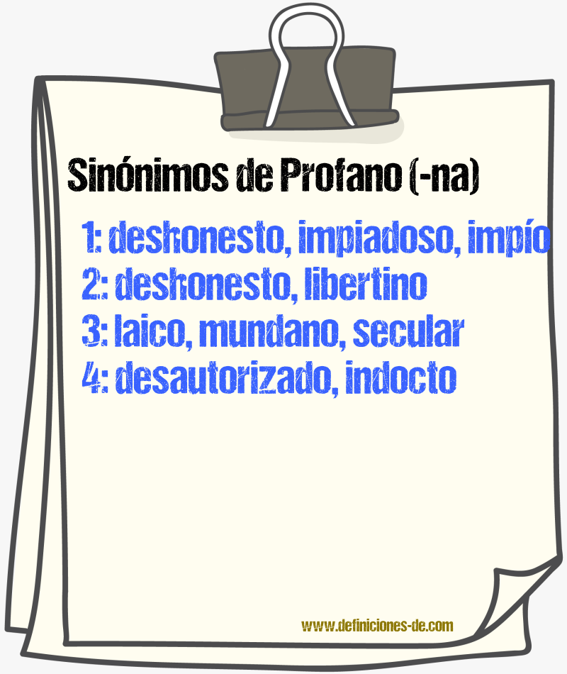 Sinnimos de profano