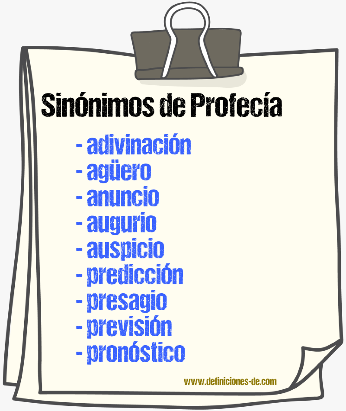 Sinnimos de profeca